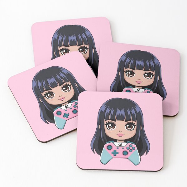 Item preview, Cute Chibi Kawaii Gamer Girl with Pastel Xbox Controller designed and sold by MakersFolly.