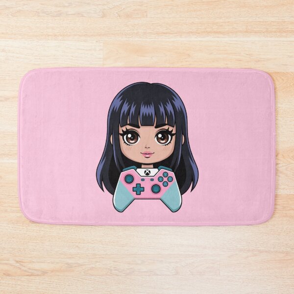 Item preview, Cute Chibi Kawaii Gamer Girl with Pastel Xbox Controller designed and sold by MakersFolly.