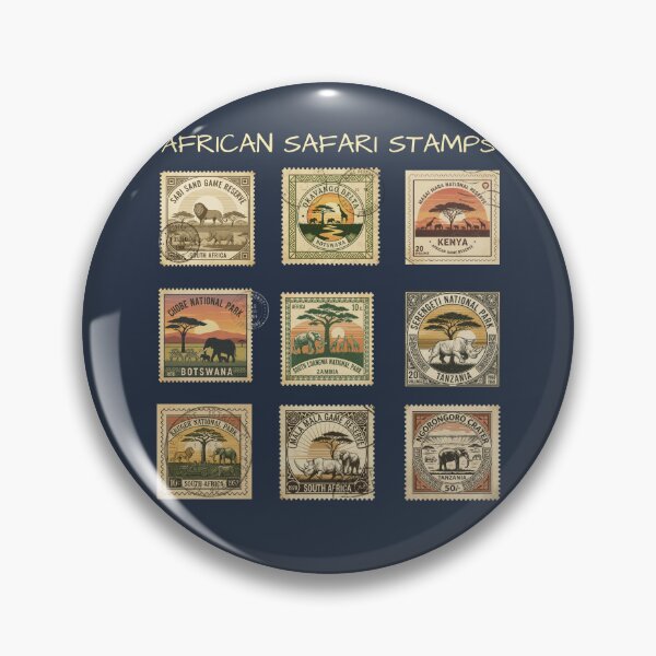 Item preview, Vintage African Safari Wildlife Stamp Collection designed and sold by d247.