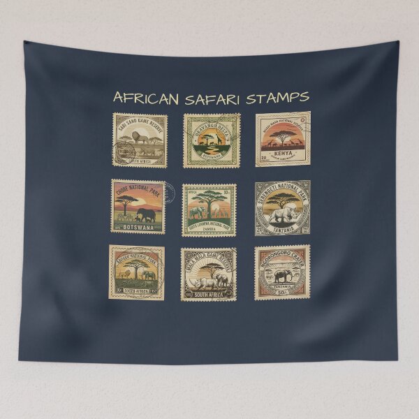 Item preview, Vintage African Safari Wildlife Stamp Collection designed and sold by d247.