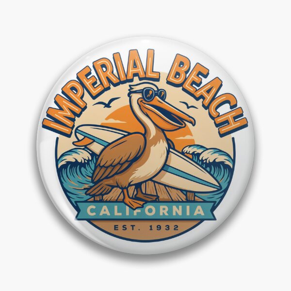 Item preview, Imperial Beach California Pelican Surfer Vintage Coastal Surf Design designed and sold by ArcticFoxStudio.