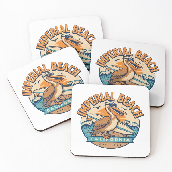Item preview, Imperial Beach California Pelican Surfer Vintage Coastal Surf Design designed and sold by ArcticFoxStudio.