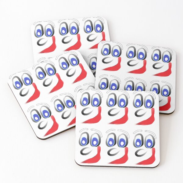Item preview, a stylized, cartoonish face composed of several abstract and digital brushstroke elements floating against a plain white background designed and sold by buynowandtoday.