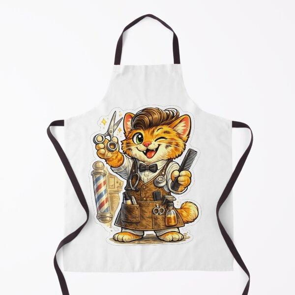 Item preview, Funny Orange Tabby Cat Barber Hair Stylist Sticker designed and sold by ZYNORAworld.