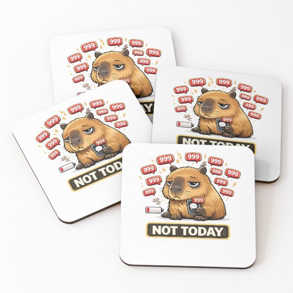 Item preview, Not Today Capybara | Funny Introvert Meme with 999 Notifications designed and sold by Ermicioi.