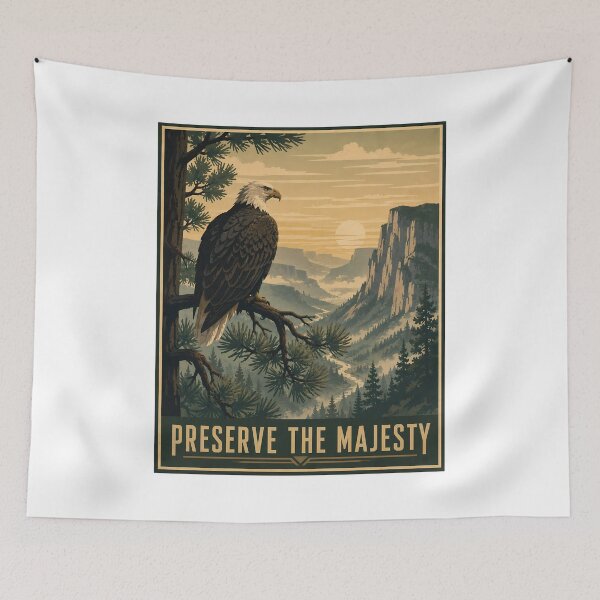 Item preview, Preserve The Majesty Bald Eagle Vintage National Park designed and sold by chattsuede.