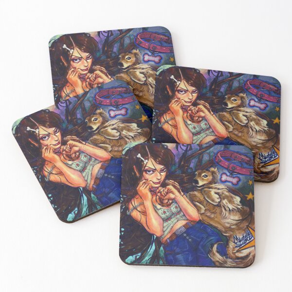 Item preview, Kindred Souls Colorful Dog Girl Art designed and sold by Michelle-Scott.
