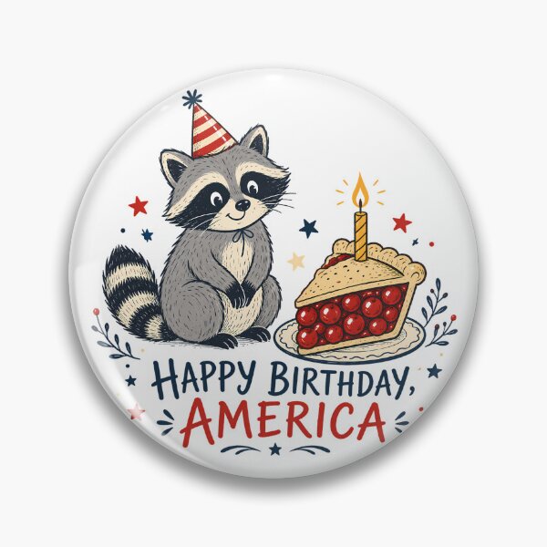 Item preview, Happy Birthday America Raccoon Cozy Patriotic Pie designed and sold by chattsuede.