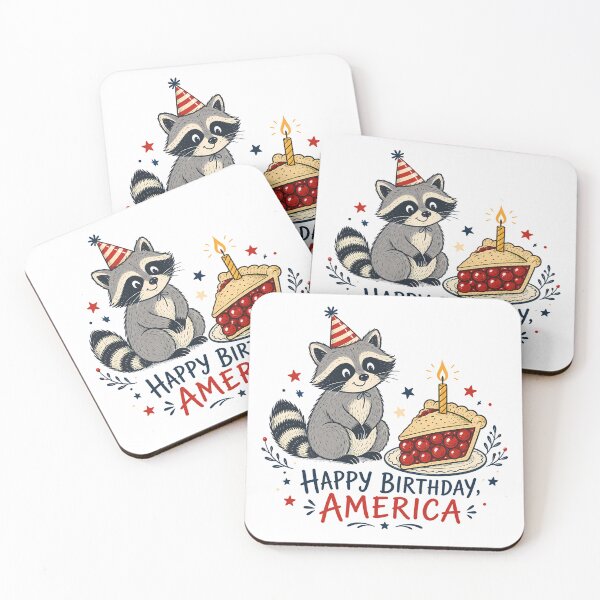 Item preview, Happy Birthday America Raccoon Cozy Patriotic Pie designed and sold by chattsuede.