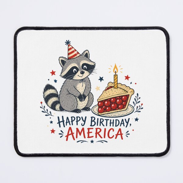Item preview, Happy Birthday America Raccoon Cozy Patriotic Pie designed and sold by chattsuede.