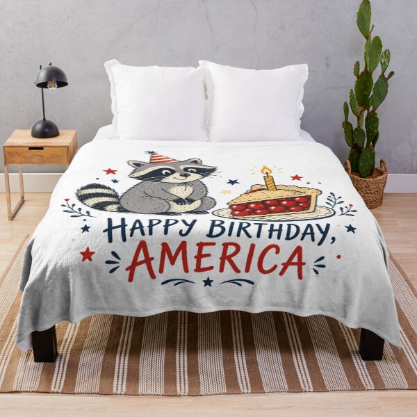 Item preview, Happy Birthday America Raccoon Cozy Patriotic Pie designed and sold by chattsuede.