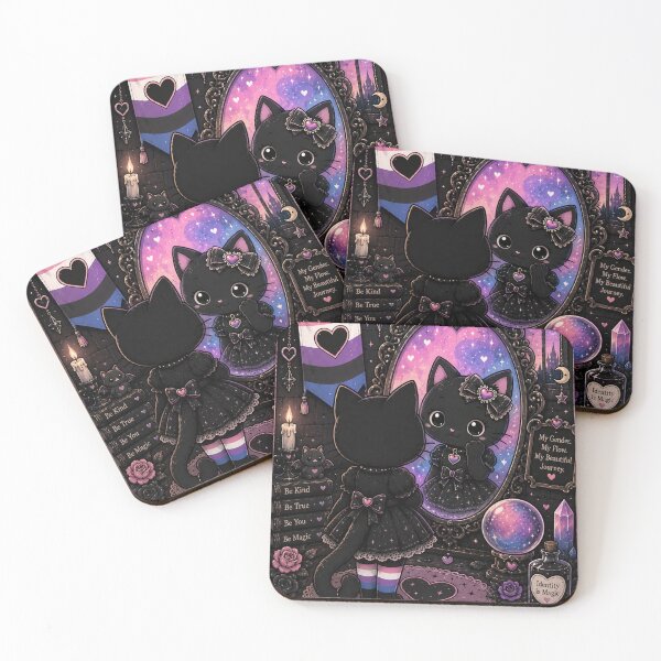 Item preview, Fluid. Fierce. Free. – Genderfluid Gothic Cat and Magic Mirror designed and sold by GOLDENLIONPERU.