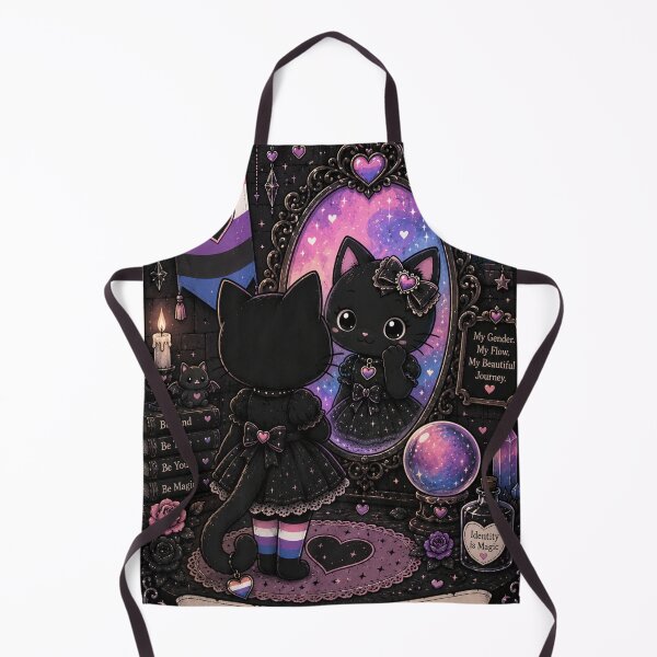 Item preview, Fluid. Fierce. Free. – Genderfluid Gothic Cat and Magic Mirror designed and sold by GOLDENLIONPERU.