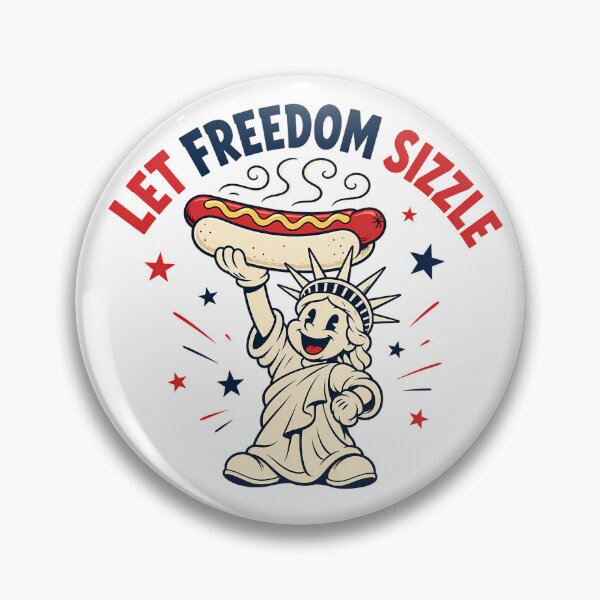 Item preview, Let Freedom Sizzle Fourth Of July Retro BBQ Mascot designed and sold by chattsuede.