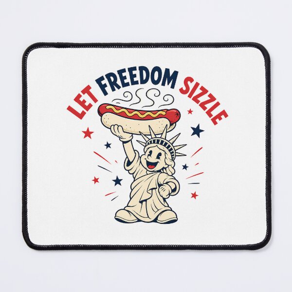 Item preview, Let Freedom Sizzle Fourth Of July Retro BBQ Mascot designed and sold by chattsuede.