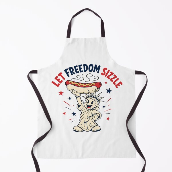 Item preview, Let Freedom Sizzle Fourth Of July Retro BBQ Mascot designed and sold by chattsuede.