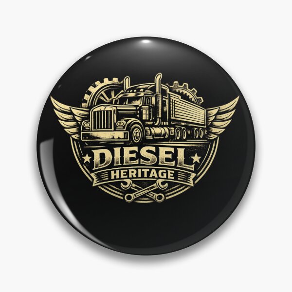 Item preview, Diesel Heritage – Vintage Truck Mechanical Emblem designed and sold by AstraDrip Studio.