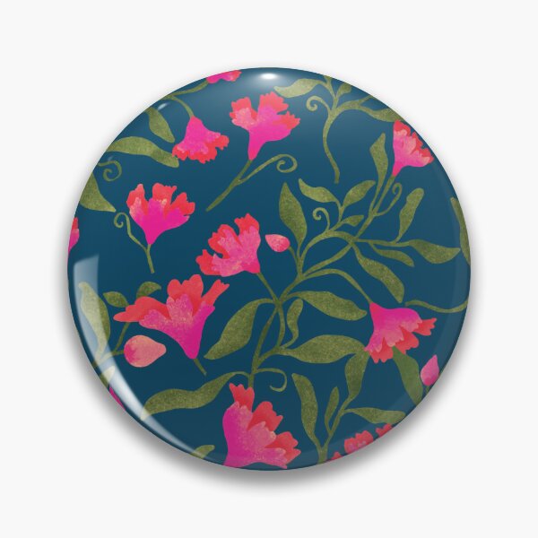 Item preview, Blue version of Tossed pattern with pink flowers designed and sold by studiodrchicken.