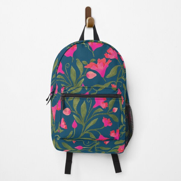 Item preview, Blue version of Tossed pattern with pink flowers designed and sold by studiodrchicken.