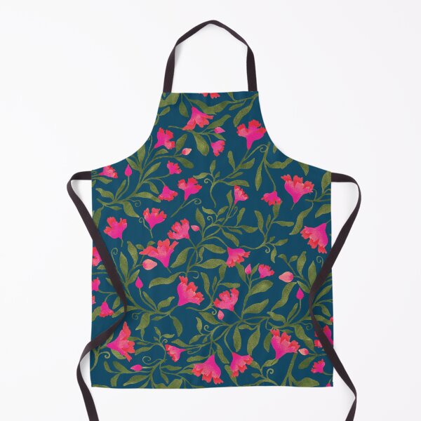Item preview, Blue version of Tossed pattern with pink flowers designed and sold by studiodrchicken.