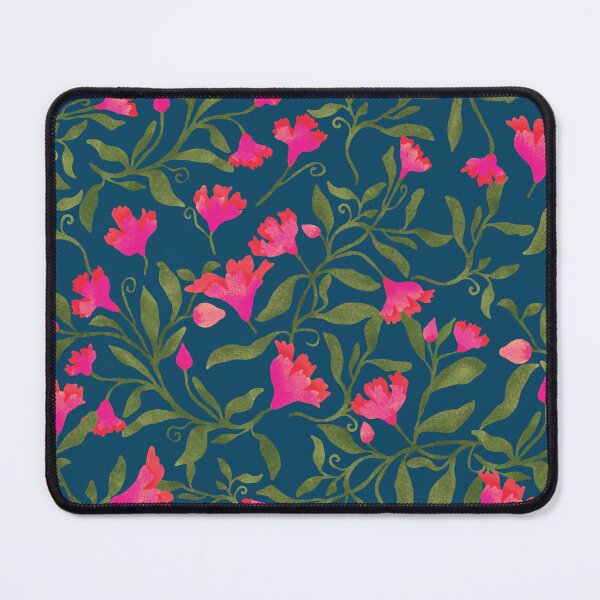 Item preview, Blue version of Tossed pattern with pink flowers designed and sold by studiodrchicken.