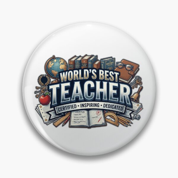 Item preview, World's Best Teacher Certified Inspiring Dedicated designed and sold by CdnVeteranGraphics .