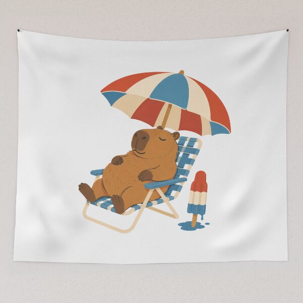 Item preview, Chill Beach Capybara Summer Vacation Vibes designed and sold by chattsuede.