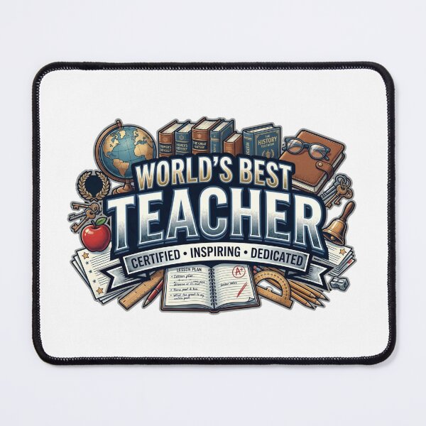 Item preview, World's Best Teacher Certified Inspiring Dedicated designed and sold by CdnVeteranGraphics .