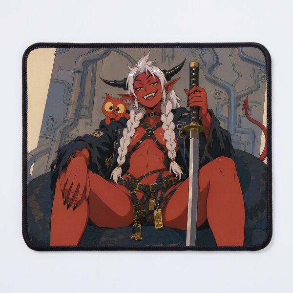 Item preview, Demon Queen on Serpent Throne – Dark Fantasy Anime Devil Girl designed and sold by  Hollow Moon Studios..