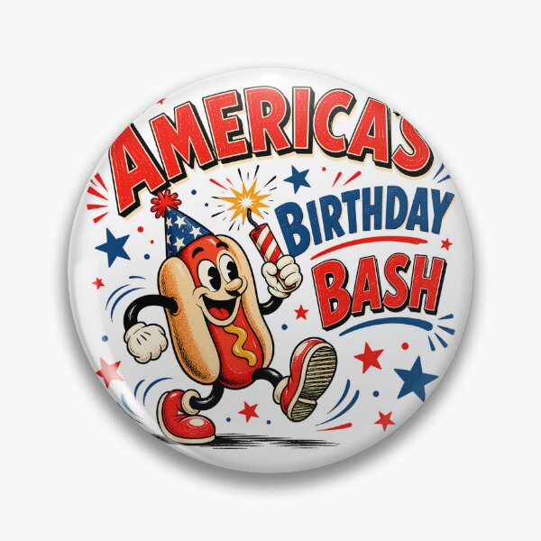 Item preview, Americas Birthday Bash Hot Dog Retro Fourth Of July Mascot designed and sold by chattsuede.