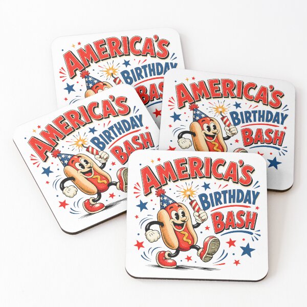 Item preview, Americas Birthday Bash Hot Dog Retro Fourth Of July Mascot designed and sold by chattsuede.