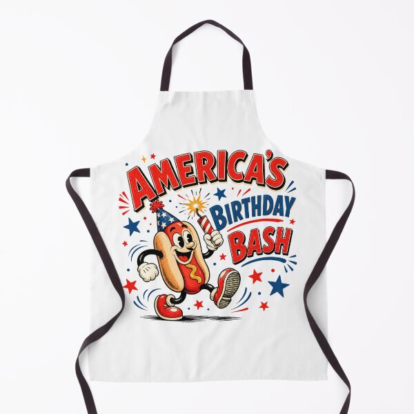 Item preview, Americas Birthday Bash Hot Dog Retro Fourth Of July Mascot designed and sold by chattsuede.