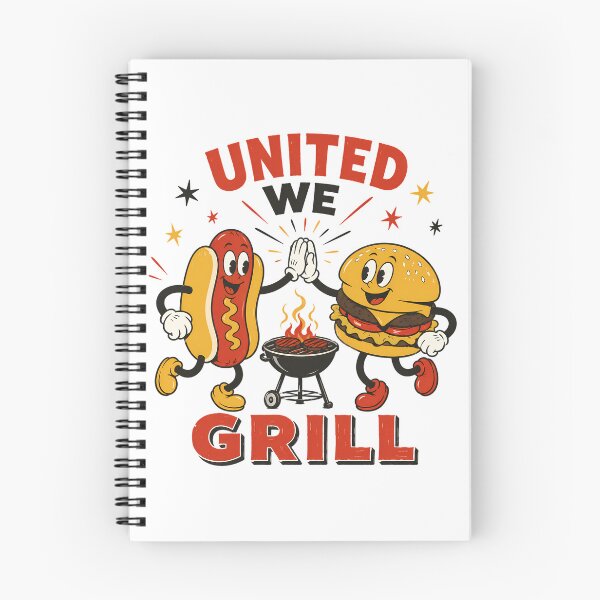 Item preview, United We Grill Retro BBQ Vintage Cartoon Cookout designed and sold by chattsuede.