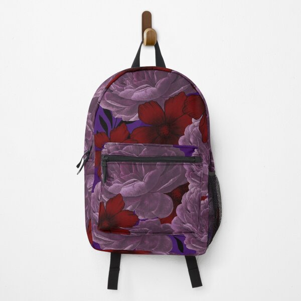 Artikelvorschau, Purple Peony & Red Floral Collage Aesthetic  Romantic Vintage Flower Art. entworfen und verkauft von LunaPrintCo.