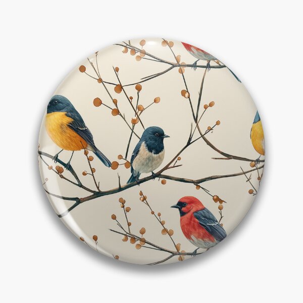 Item preview, Minimalist Vintage Birds on Winter Branches designed and sold by NTGUILTY.