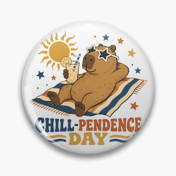 Item preview, Chillpendence Day Capybara Retro Summer Lounging designed and sold by chattsuede.