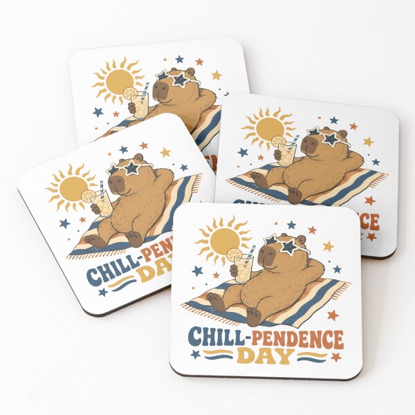 Item preview, Chillpendence Day Capybara Retro Summer Lounging designed and sold by chattsuede.