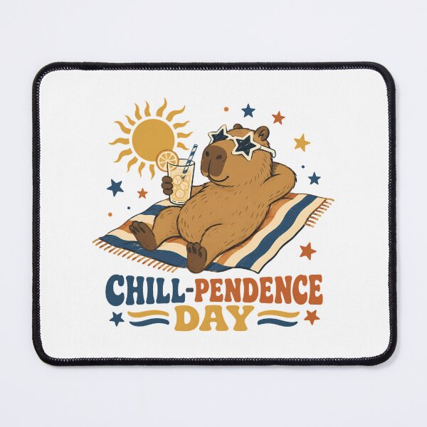 Item preview, Chillpendence Day Capybara Retro Summer Lounging designed and sold by chattsuede.