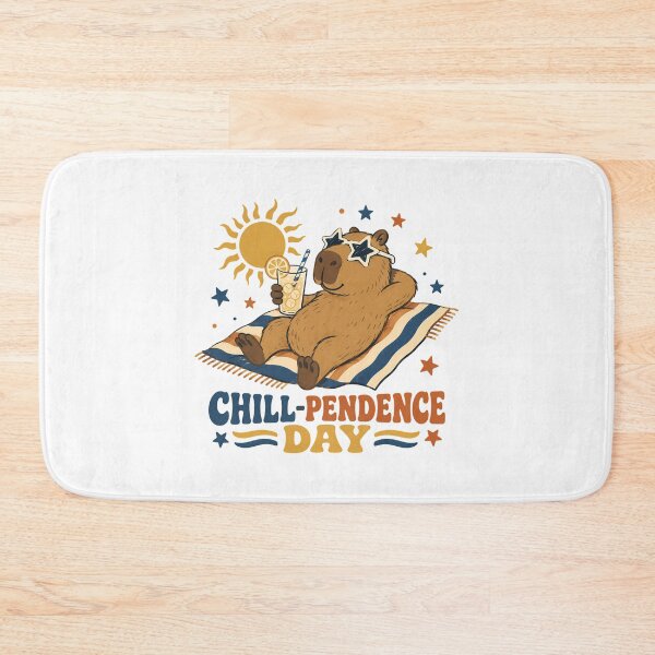 Item preview, Chillpendence Day Capybara Retro Summer Lounging designed and sold by chattsuede.