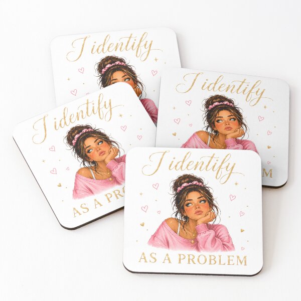 Item preview, I Identify As A Problem | Cute Pink Aesthetic Girl Quote designed and sold by Ioanna-Studio.