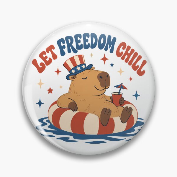 Item preview, Let Freedom Chill Capybara Retro Fourth Of July designed and sold by chattsuede.
