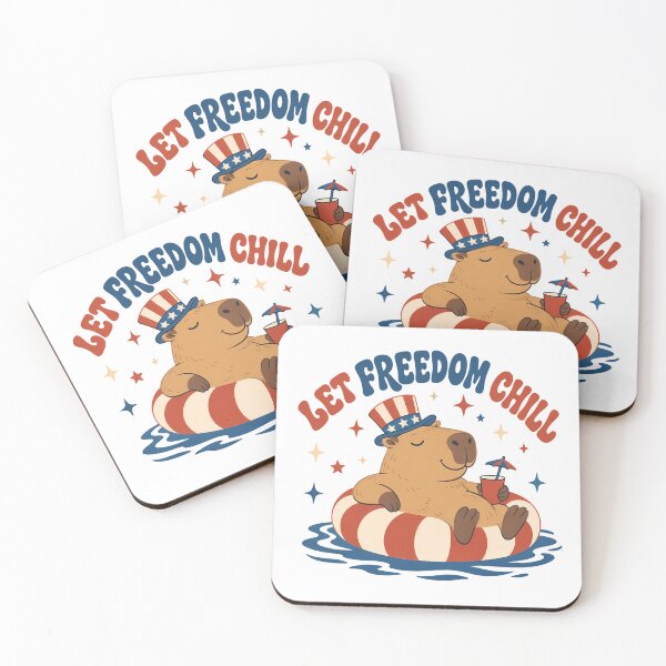 Item preview, Let Freedom Chill Capybara Retro Fourth Of July designed and sold by chattsuede.