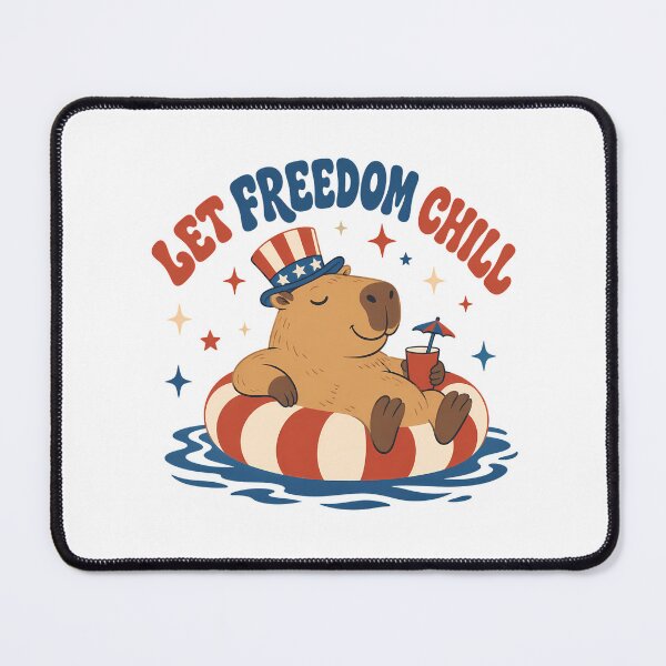 Item preview, Let Freedom Chill Capybara Retro Fourth Of July designed and sold by chattsuede.