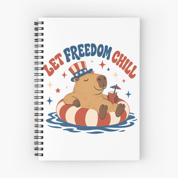 Item preview, Deja que la libertad se relaje Capibara Retro Cuatro de Julio designed and sold by chattsuede.