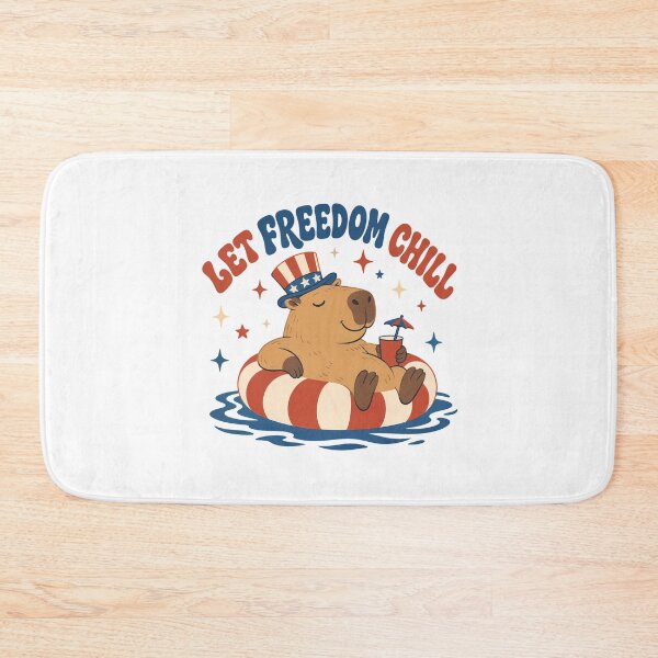 Item preview, Let Freedom Chill Capybara Retro Fourth Of July designed and sold by chattsuede.