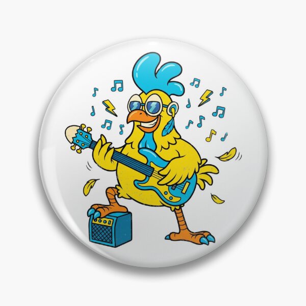 Item preview, Crazy Funny Chicken Rockstar Playing Electric Guitar Cartoon designed and sold by DH-ArtLab.
