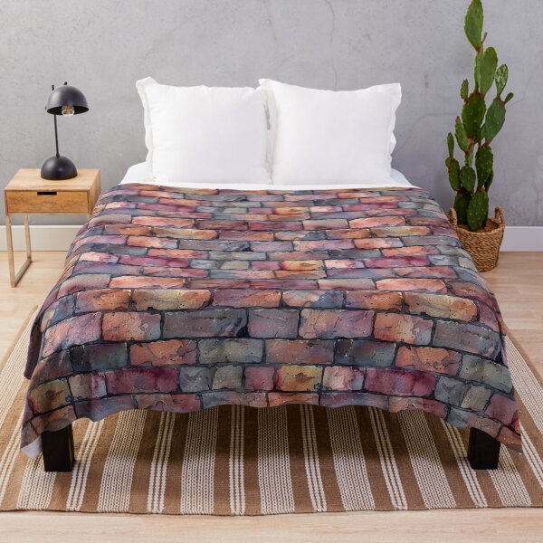 Item preview, Watercolor Brick Wall Seamless Texture Pattern designed and sold by NTGUILTY.