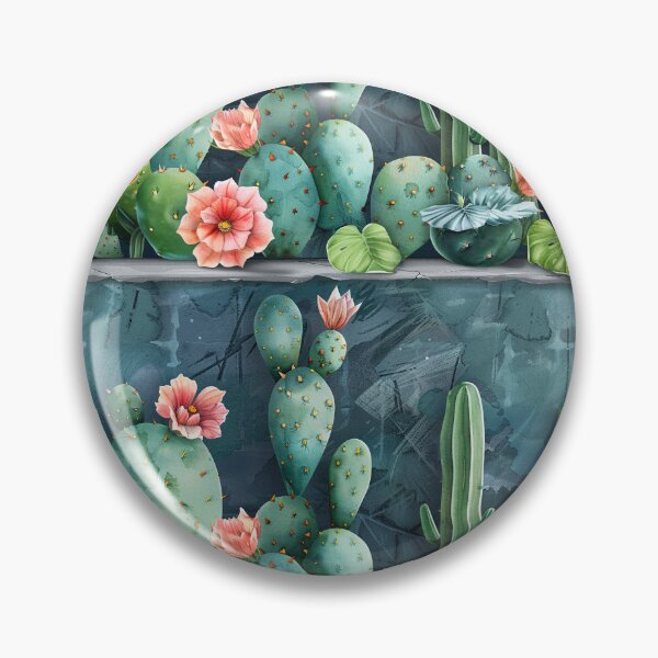 Item preview, Watercolor Cactus Pattern with Pink Flowers designed and sold by NTGUILTY.