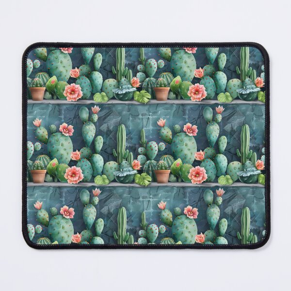 Item preview, Watercolor Cactus Pattern with Pink Flowers designed and sold by NTGUILTY.
