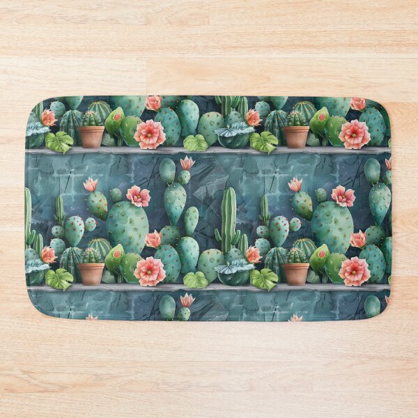 Item preview, Watercolor Cactus Pattern with Pink Flowers designed and sold by NTGUILTY.